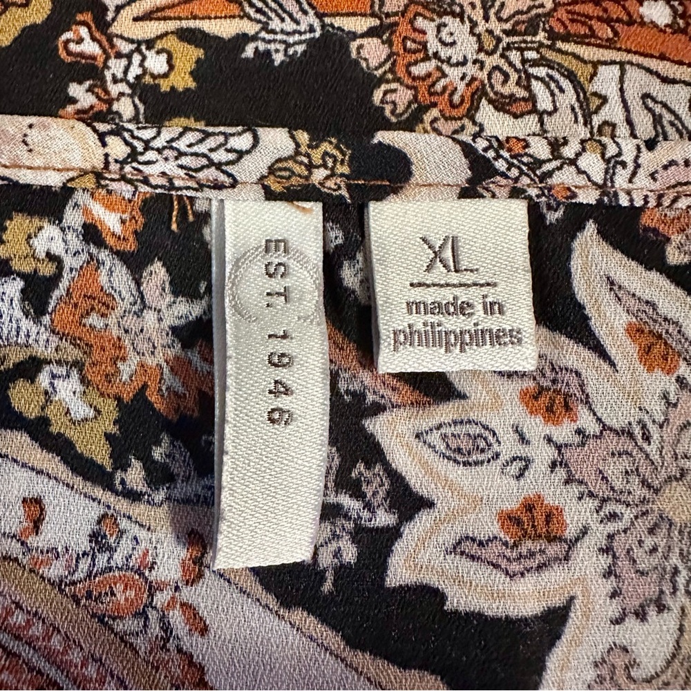 Cato Paisley Print Women's Top Diagonal High-Low Size XL - Picture 7 of 8
